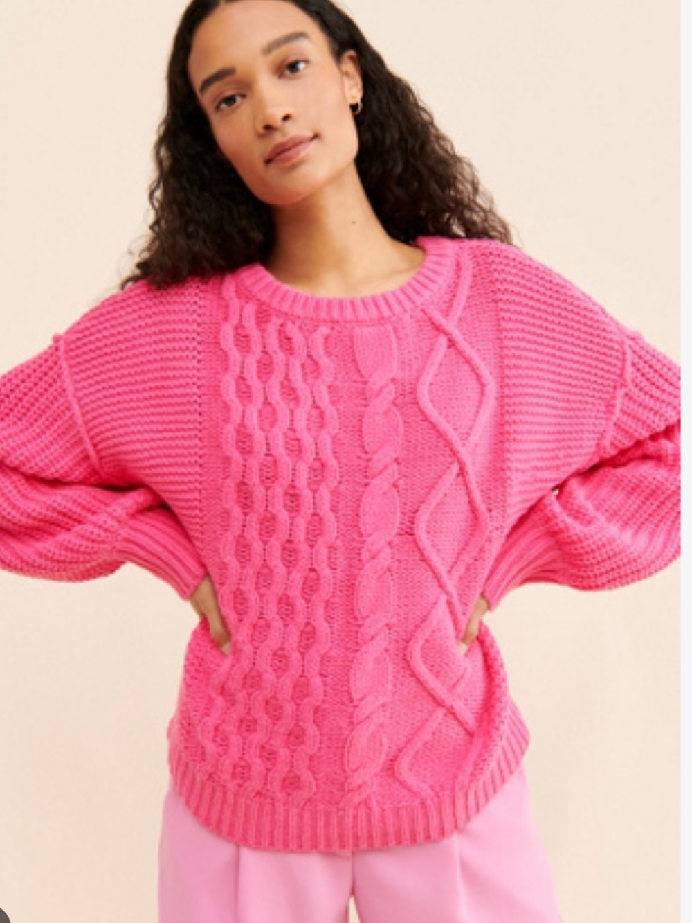 Free People Dream Cable Knit Sweater sz medium